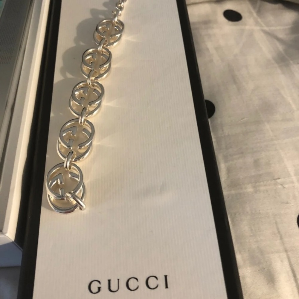 Sterling silver gg bracelet, 7 3/4-7.5 - Picture 3 of 3